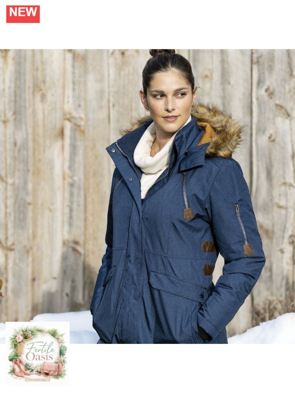Women's Faux Fur Hooded Parka Coat Water Resistant Insulated Sherpa Lined - Picture 6 of 6